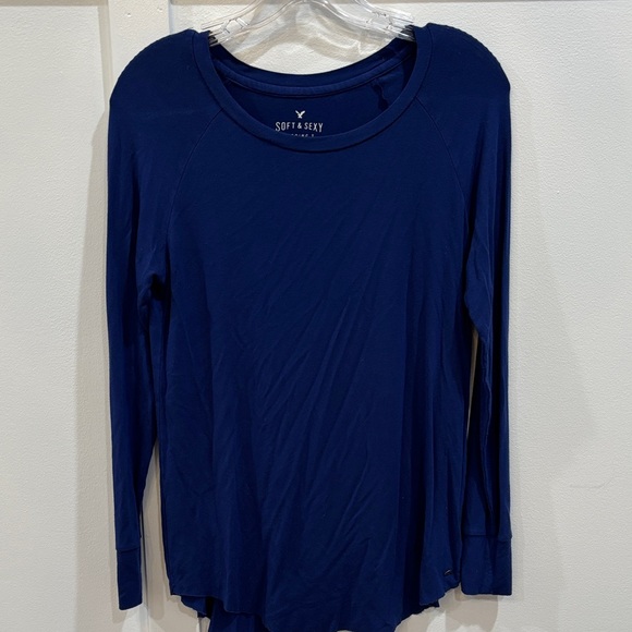 American Eagle Outfitters Tops - American Eagle Outfitters Deep Blue Long Sleeve Tee